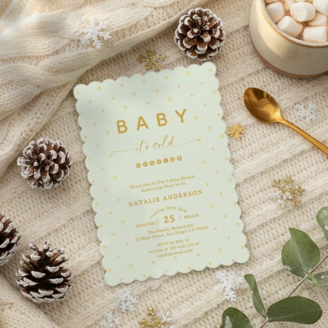 Sage Green Winter It's Cold Outside Baby Shower Invitation (Sage Green Winter It's Cold Outside Baby Shower Invitation)