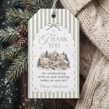 Sage Green Winter Village Christmas Baby Shower