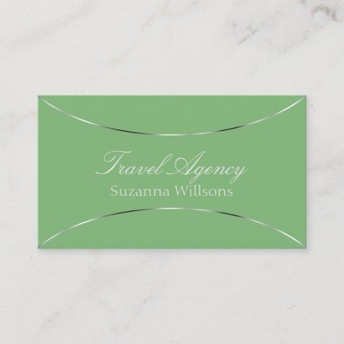 Sage Green with Shimmery Silver Decor Chic Simply Business Card