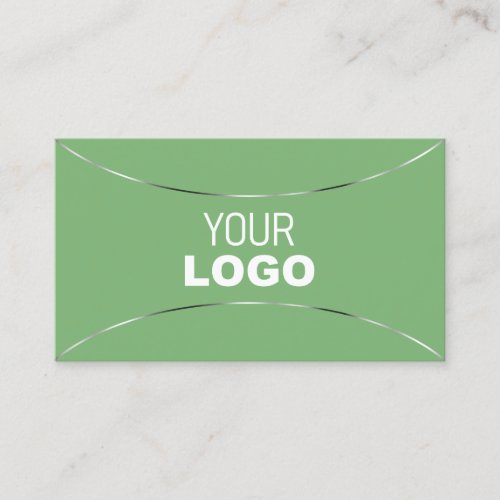 Sage Green with Silver Decor and Logo Chic Simply Business Card