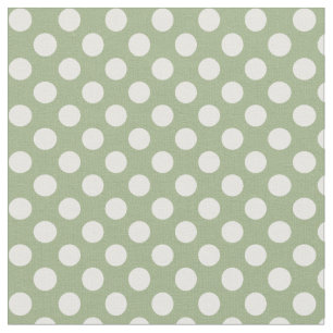 Sage Green with White Polka Dot Fabric