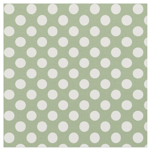 Sage Green with White Polka Dot Fabric