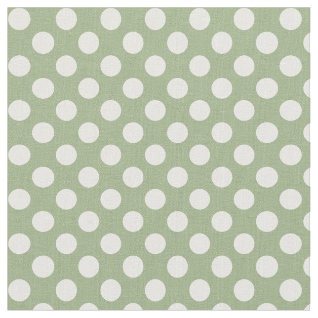 Sage Green with White Polka Dot Fabric (Close Up)