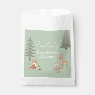 Sage Green Woodland Animal Baby Shower  Favor Bag