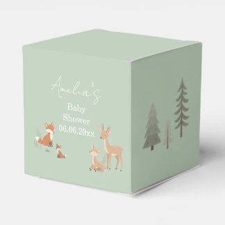 Sage Green Woodland Animal Baby Shower  Favor Boxes