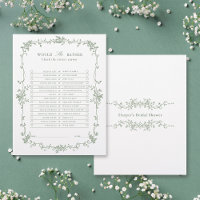 Sage Green 'Would She Rather' Bridal Shower Game