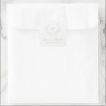 Sage Green Wreath Monogram Elegant Wedding Square Sticker<br><div class="desc">Elegant wedding favor stickers featuring a clean and timeless design with your monogram inside of a wreath crest along with the message "love and thanks" and your names.</div>