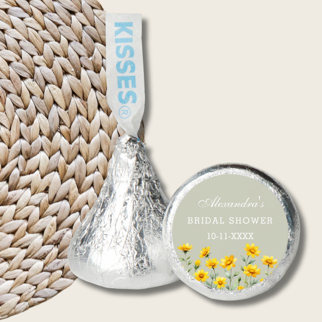 Sage Green Yellow Wildflower Bridal Shower Favors (Creator Uploaded)