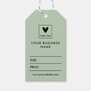 Sage Green Your Logo Social Media Price Gift Tags