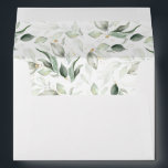 Sage Greenery and Gold Foliage Elegant Envelope<br><div class="desc">Pastel soft watercolor greenery envelopes</div>