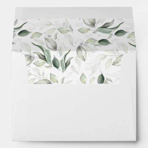 Sage Greenery and Silver Foliage Elegant Envelope
