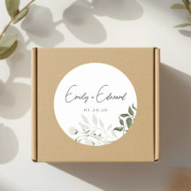 Sage Greenery and White Floral Wedding Envelope