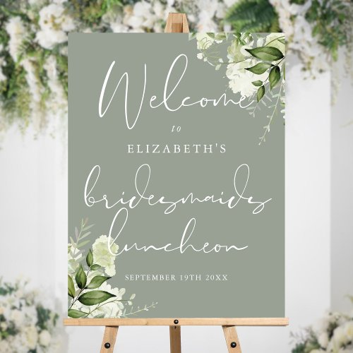 Sage Greenery Bridesmaids Luncheon Welcome Sign