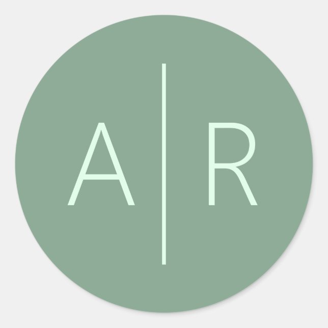 Sage Greenery Envelope Seal, Wedding Favor Classic Round Sticker (Front)