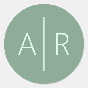 Sage Greenery Envelope Seal, Wedding Favor Classic Round Sticker