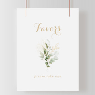 Sage Greenery Eucalyptus Gold Favors Sign