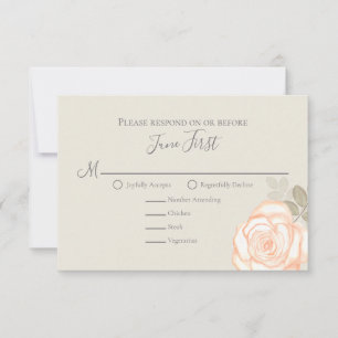 Sage Greenery Foliage Wedding Meal Selection RSVP Card