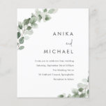 Sage Greenery Leaf Budget Wedding Invitation<br><div class="desc">Sage Greenery Leaf Budget Printed Wedding Invitation

See matching items and digital invitations in niche and nest store</div>