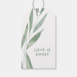 Sage Greenery Love is Sweet Tags, Wedding Favor Gift Tags