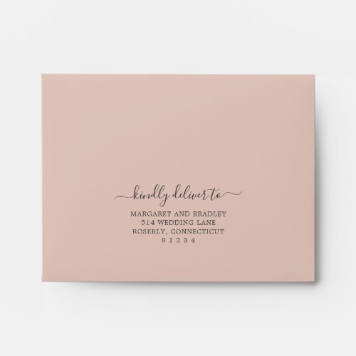 Sage Greenery Pink Floral Dusty Rose Wedding RSVP Envelope