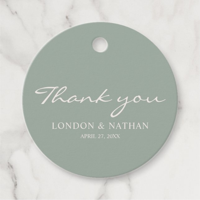 Sage Greenery Wedding  Favor Tags (Front)