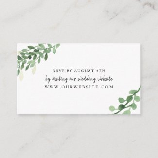 Sage Greenery wedding RSVP online card 4196 4197