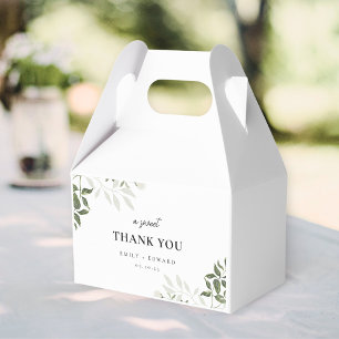 Sage Greenery & White Floral A Sweet Thank You Favor Boxes
