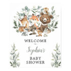 Sage Greenery Woodland Animals Baby Shower Welcome