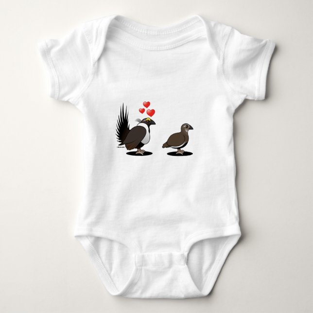 Sage Grouse Love Baby Bodysuit (Front)