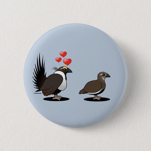 Sage Grouse Love Pinback Button (Front)