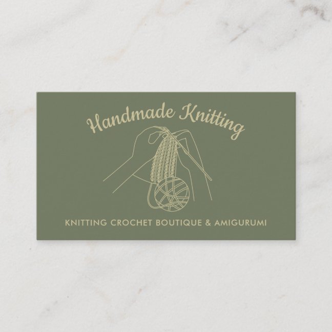 Sage Handmade Hobby Knitted Crochet Amigurumi Business Card