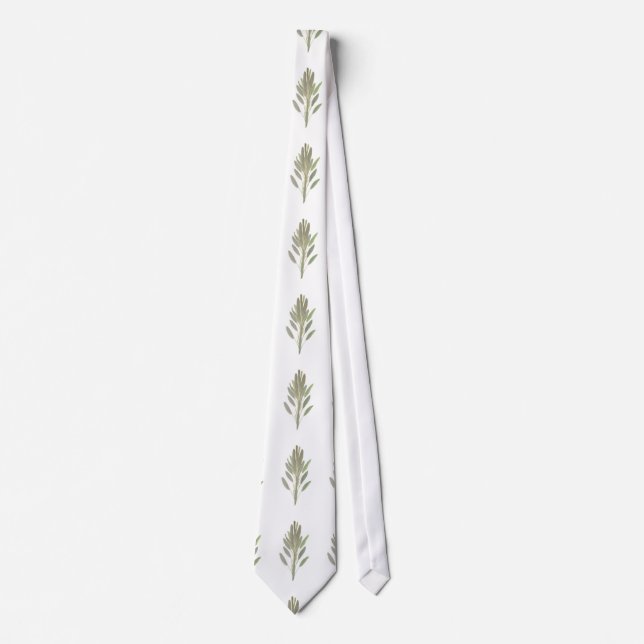Sage herb botanical plant greenery Kitchen Neck Tie (Front)