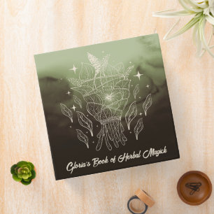 Sage Herb Bundle Earth Tone Green Book of Shadows 3 Ring Binder
