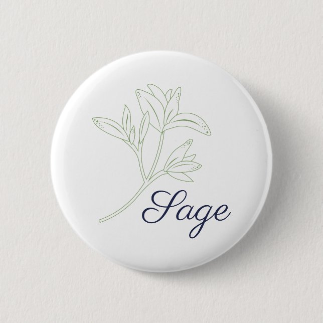 Sage Herb Plant Button (Front)