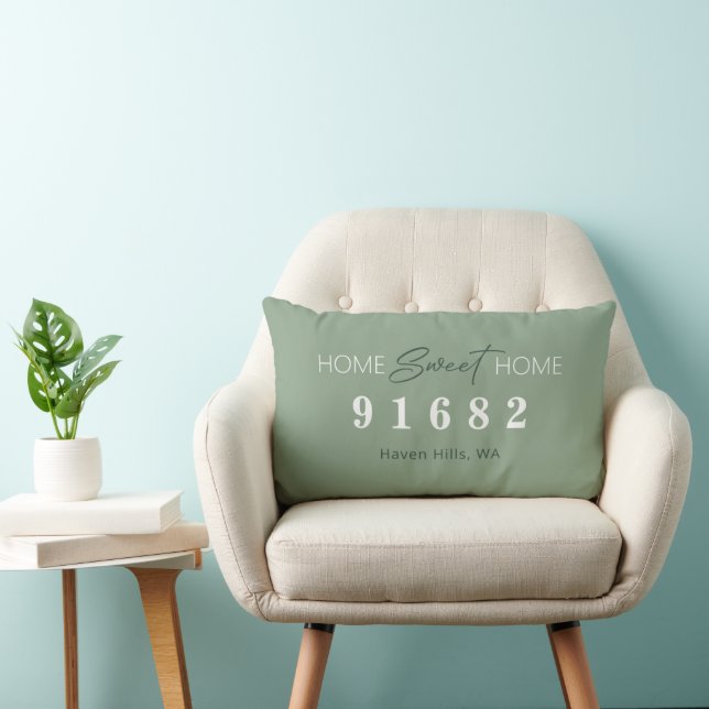 Sage Home Sweet Home Zip Code Lumbar Pillow (Chair)