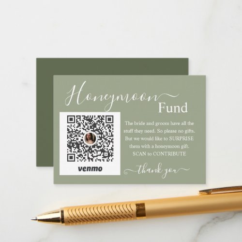 Sage Honeymoon Fund Registry Enclosure Card