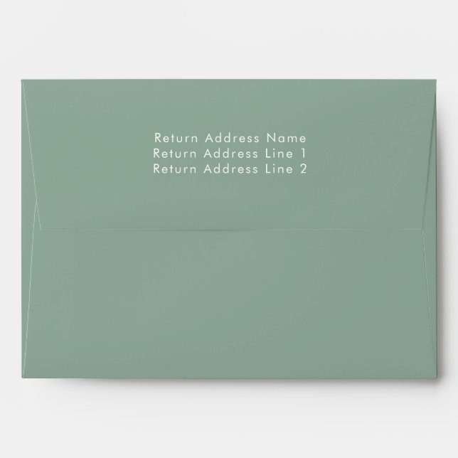 Sage & Hunter Green Modern Personalized Christmas Envelope (Back (Top Flap))