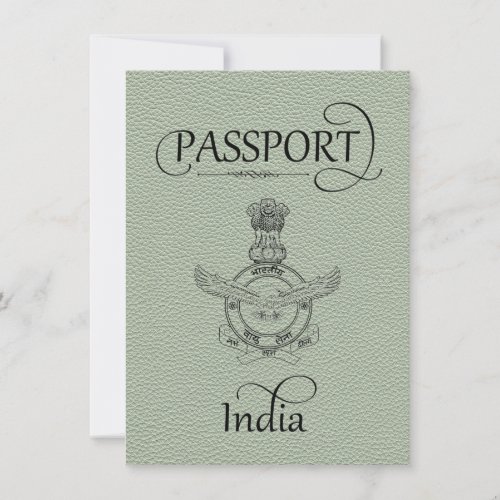 Sage India Passport Save the Date Card