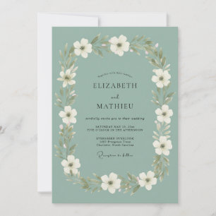 Sage Ivory Botanical Wedding Invitation