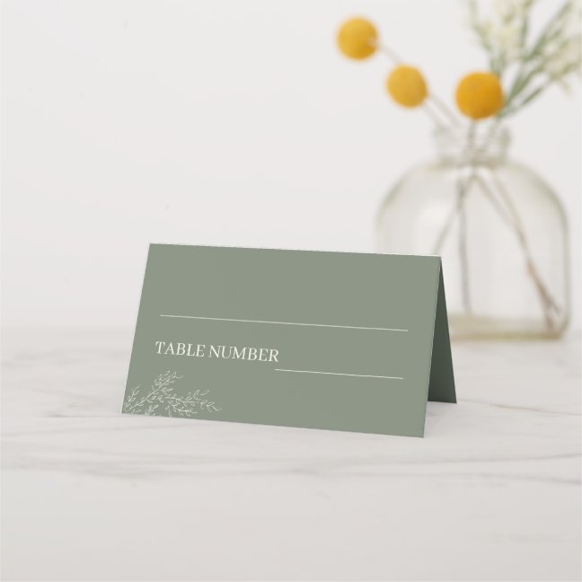 Sage Ivory Ivy Floral Boho Wedding Place Card