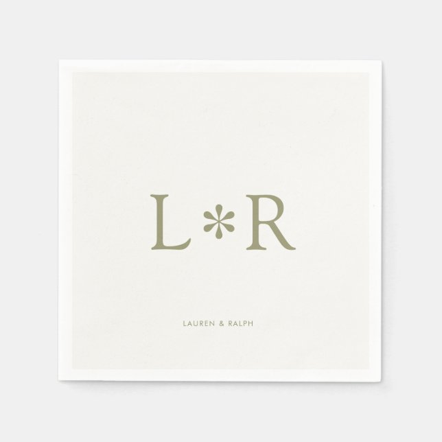 Sage & Ivory | Stylish Modern  Napkins (Front)