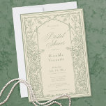 Sage Ivory Vintage Botanical Trellis Bridal Shower Invitation<br><div class="desc">Make your celebration timeless with this elegant Sage Green Vintage Botanical Trellis bridal shower invitation on a muted ivory parchment background design. Featuring a medieval style detailed line art sketch of a garden trellis, it is perfect for a sophisticated outdoor or vintage themed event. This classic look adds a refined,...</div>