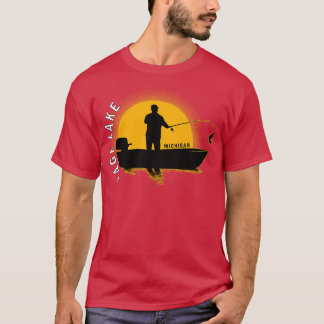 Sage Lake Fishing Michigan Sunrise T-Shirt