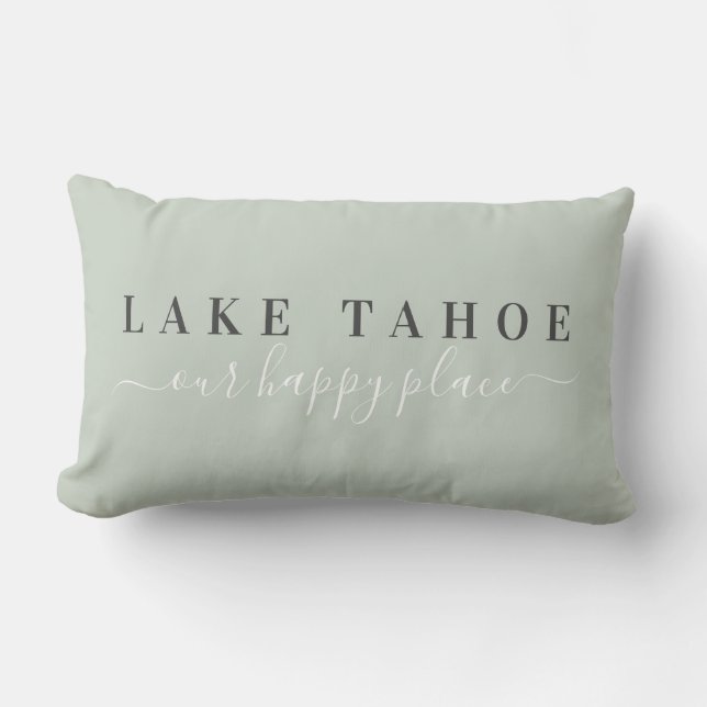Sage Lake Tahoe Happy Place  Lumbar Pillow (Front)