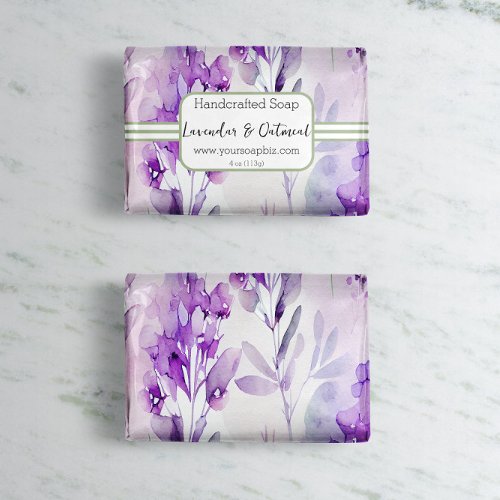 Sage  Lavendar Watercolor Soap Wrap Paper Sheet