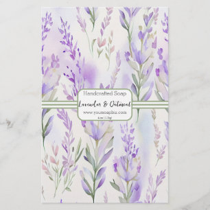Sage & Lavendar Watercolor Soap Wrap Paper Sheet