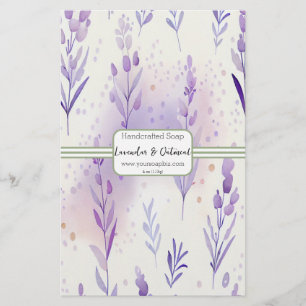 Sage & Lavendar Watercolor Soap Wrap Paper Sheet