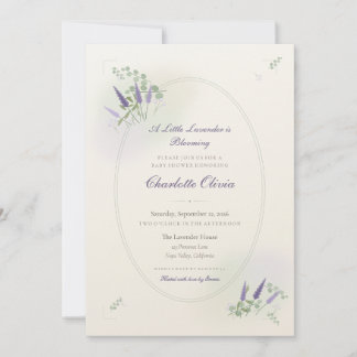 Sage Lavender Botanical Baby Shower Invitation