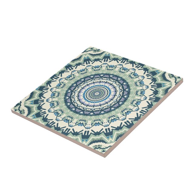 Sage Lavender Mandala Ceramic Tile (Side)