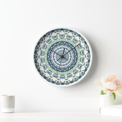 Sage Lavender Mandala Clock